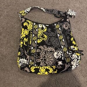 Vera Bradley Black and Yellow Floral Shoulder Bag